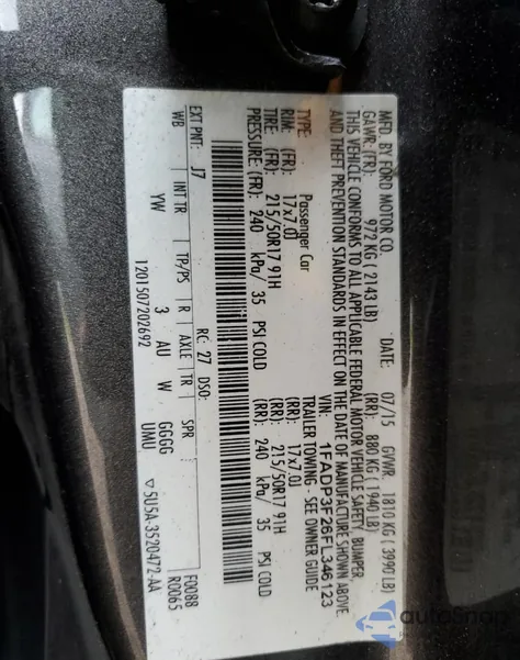 2015 Ford Focus Se from USA, damaged, VIN 1FADP3F26FL346123